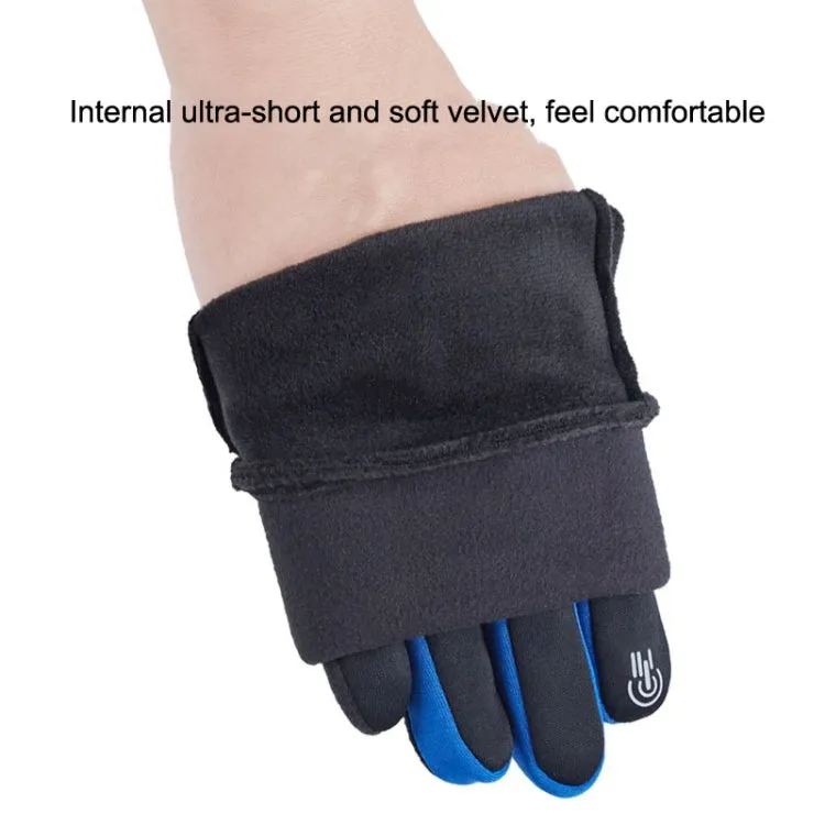 1 Pair Velvet and Thick Cycling Windproof and Cold Warm Gloves, Style: Male Version (Black)