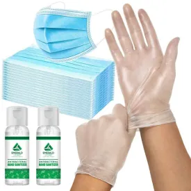 152-Piece: Gloves, Mask & Hand Sanitizer Family Protective Kit