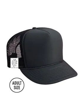 ADULT Trucker Hat with Interchangeable Velcro Patch (Black)