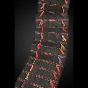 Africa Scarf in Ash and Mardi Gras, Sosumi Weaving by Pamela Whitlock