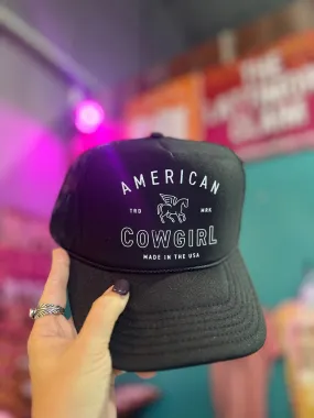 American Cowgirl Black Trucker Hat