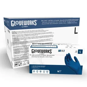 AMMEX Gloveworks Latex Exam Gloves 14 mil (Case of 500)