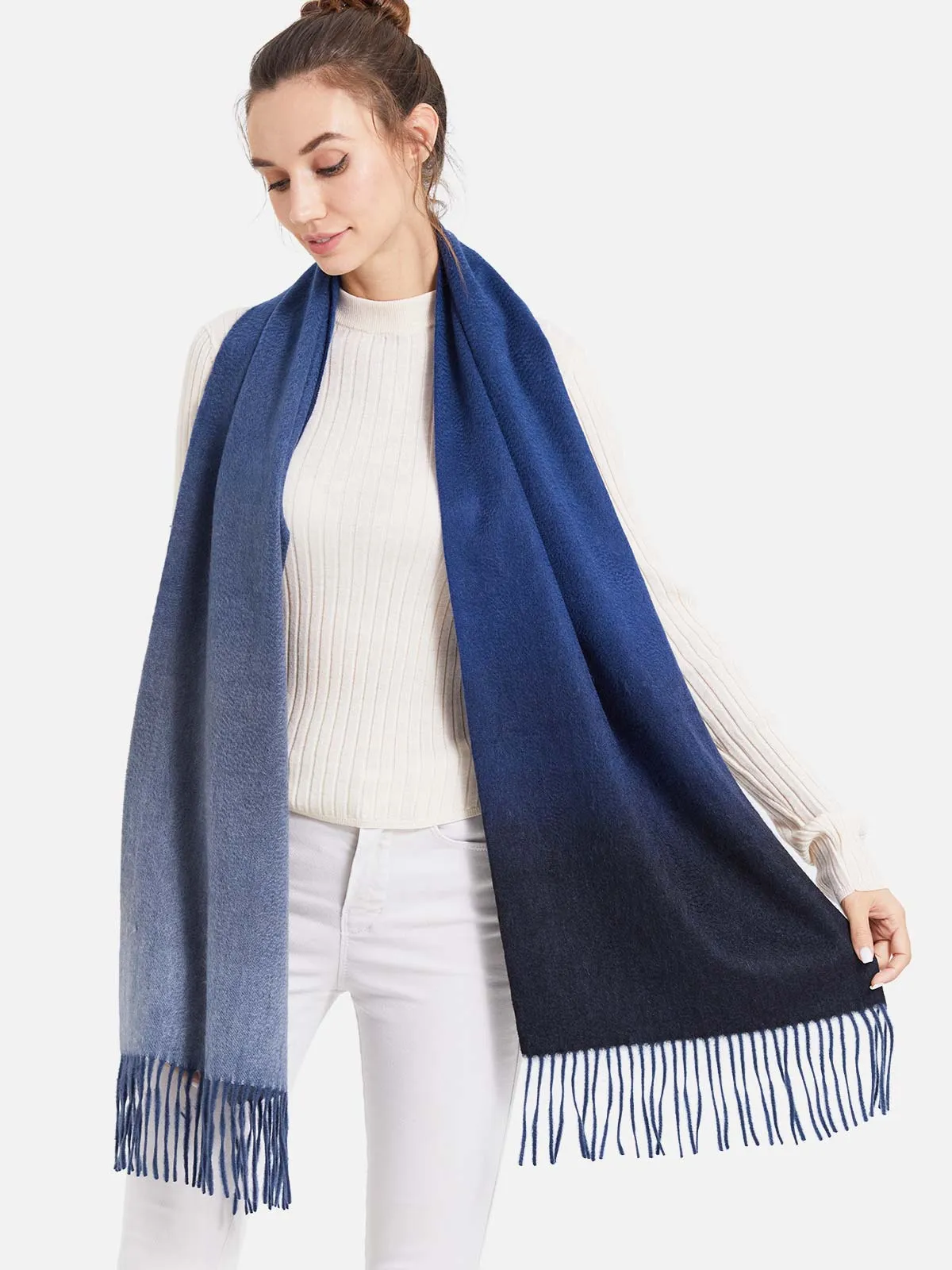 Blue Ombre Cashmere Scarf