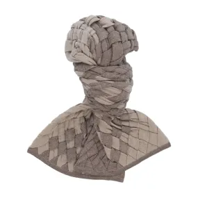 Braided Cashmere Scarf in Beige