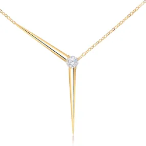 Brass 18k Rose Gold Minimalist Y Necklace For Women