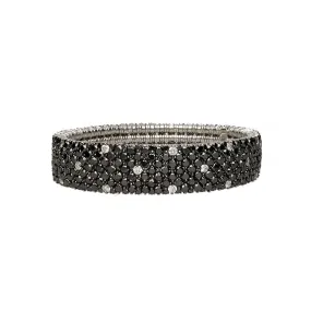 Cashmere gold bracelet with black diamonds and spot white