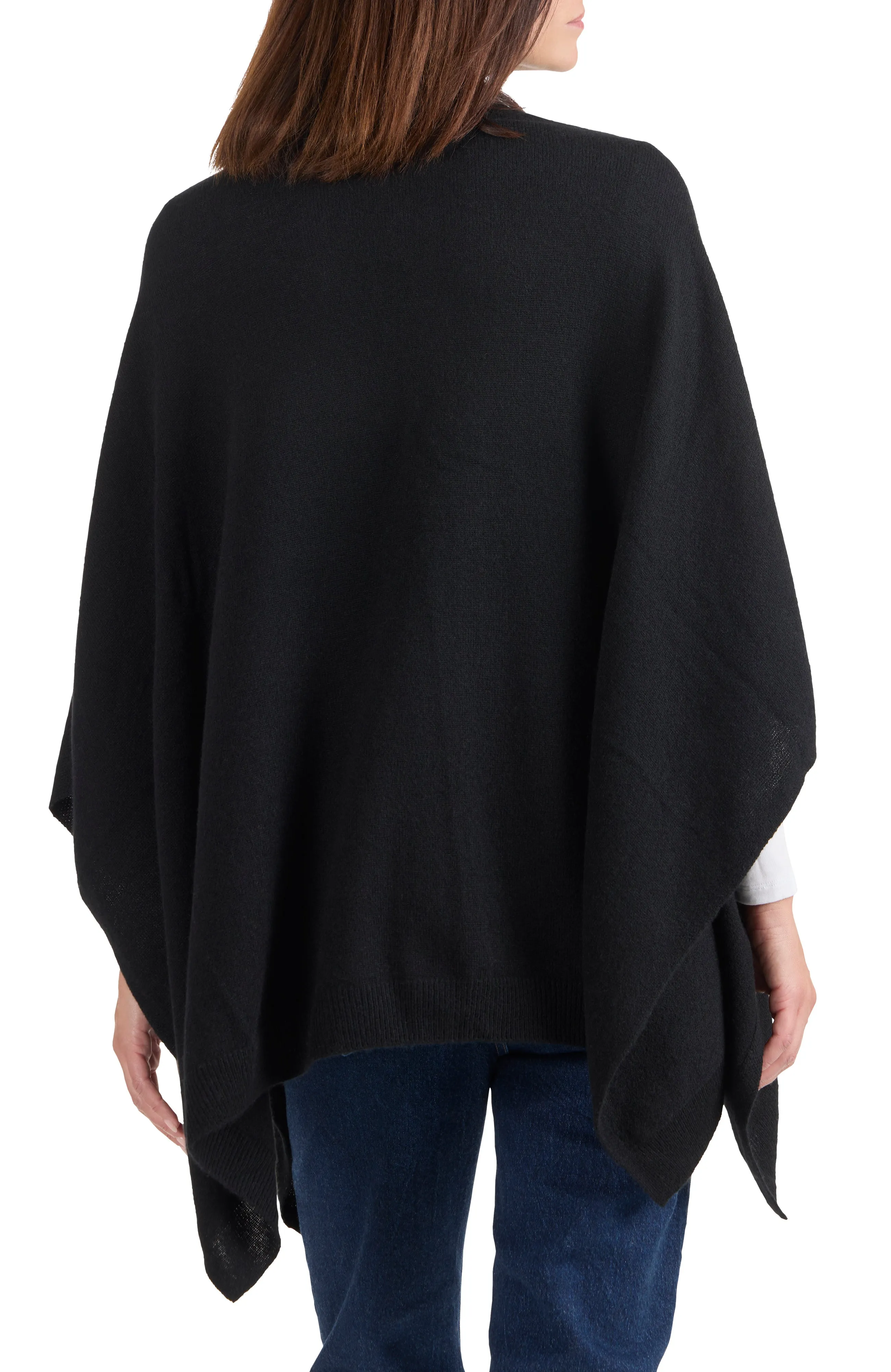 CASHMERE KNIT FUNNEL NECK PONCHO