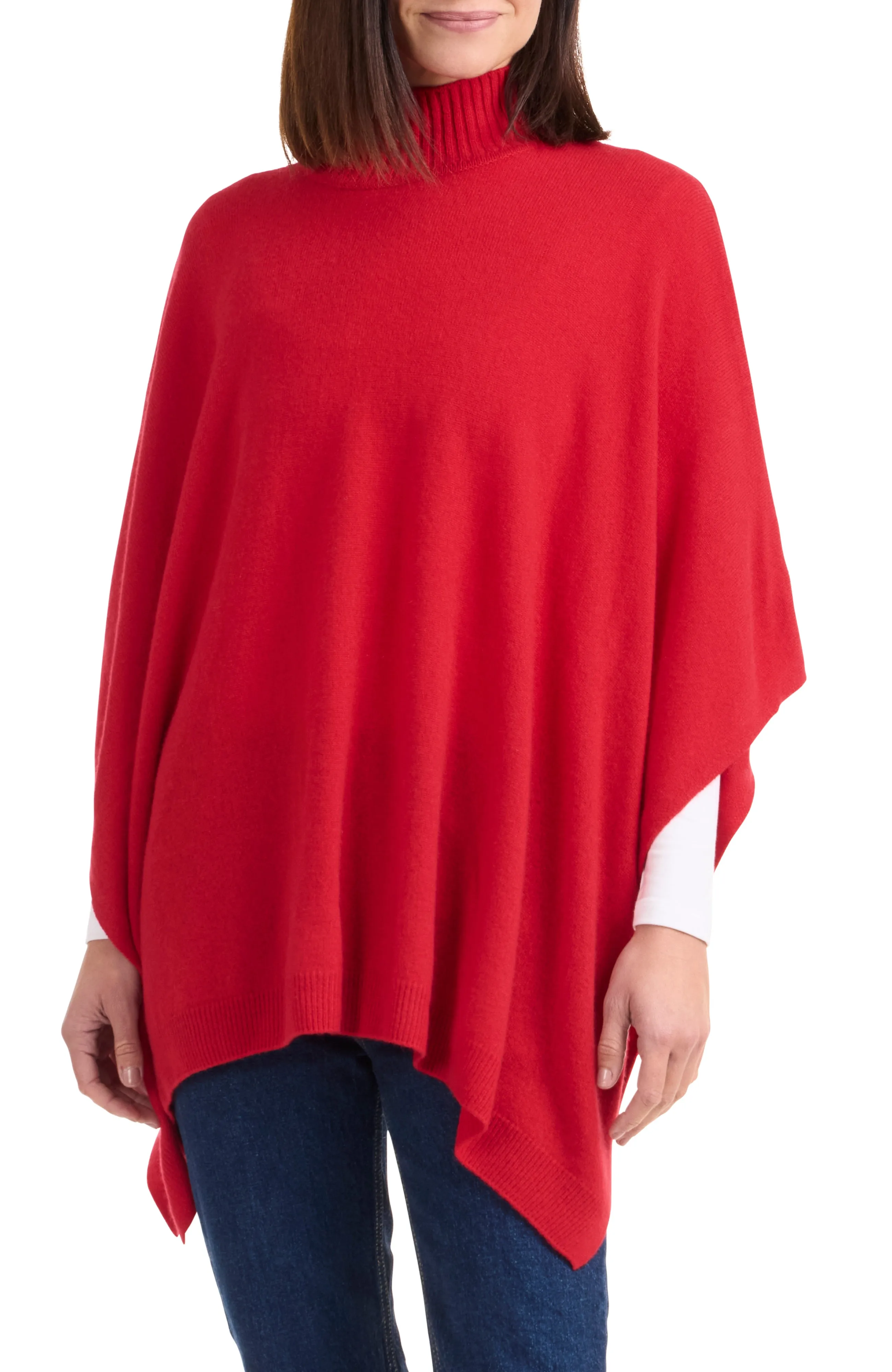 CASHMERE KNIT FUNNEL NECK PONCHO