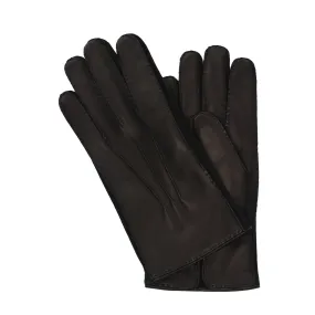 Cashmere-Lined Leather Gloves in Black