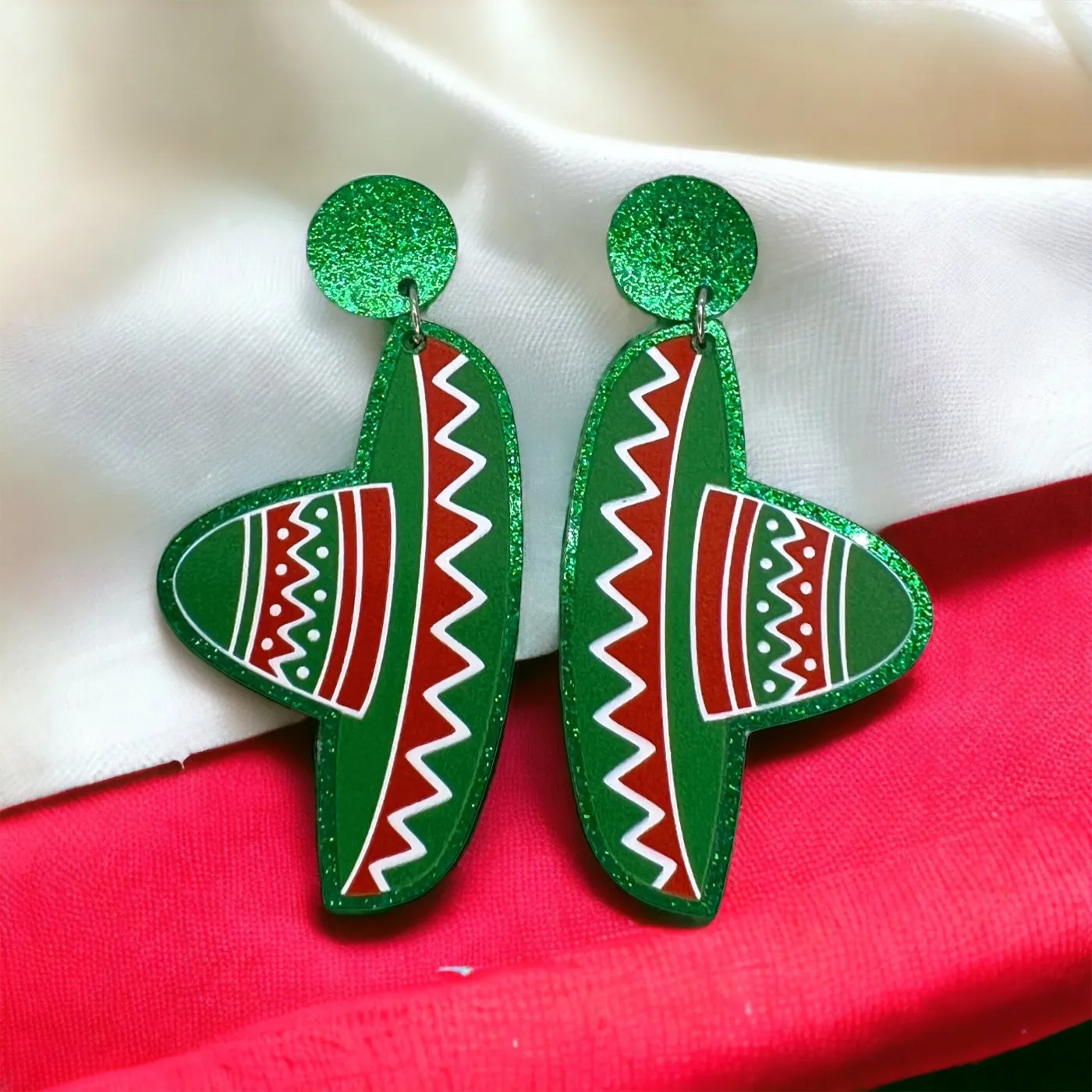 Cinco de Mayo Earrings - Halloween Earrings, Piñata Earrings, Halloween Accessories, Halloween Earrings, Birthday Piñata, Sombrero Earrings, Mexican Earrings