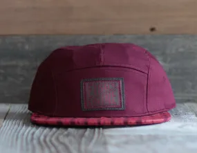 Cracked Burgundy 5-Panel Strapback