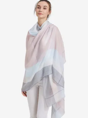 Featherlight Pink Blue Cashmere Scarf