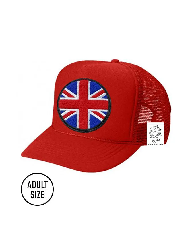 KIDS Trucker Hat with Interchangeable Velcro Patch (Red)