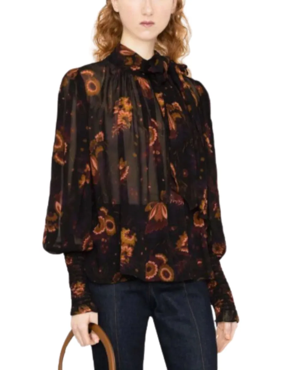 Lesli Blouse In Valerian Flowers