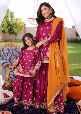 Magenta Sharara Suit Kids