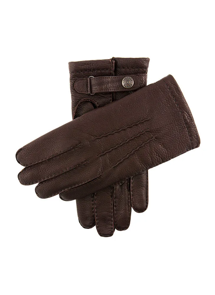 Men's Heritage Handsewn Three-Point Cashmere-Lined Deerskin Leather Gloves