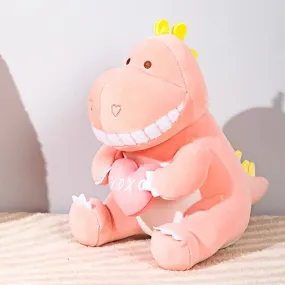 MINISO Mini Family Valentine Series Heart Sitting Dinosaur Plush Toy