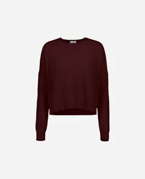 Rundhals Pullover aus Cashmere in Rot