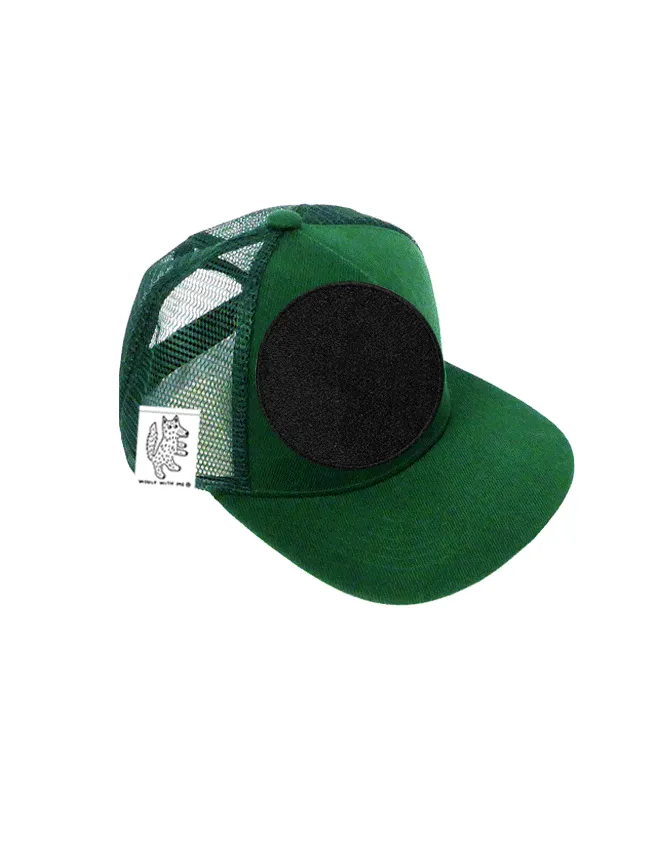 TODDLER Trucker Hat with Interchangeable Velcro Patch (Hunter Green)