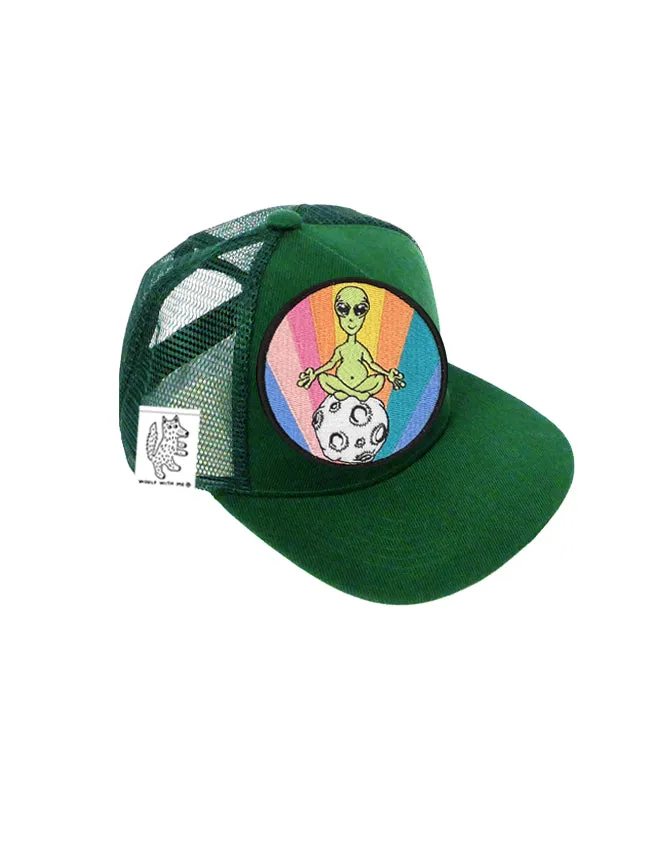 TODDLER Trucker Hat with Interchangeable Velcro Patch (Hunter Green)