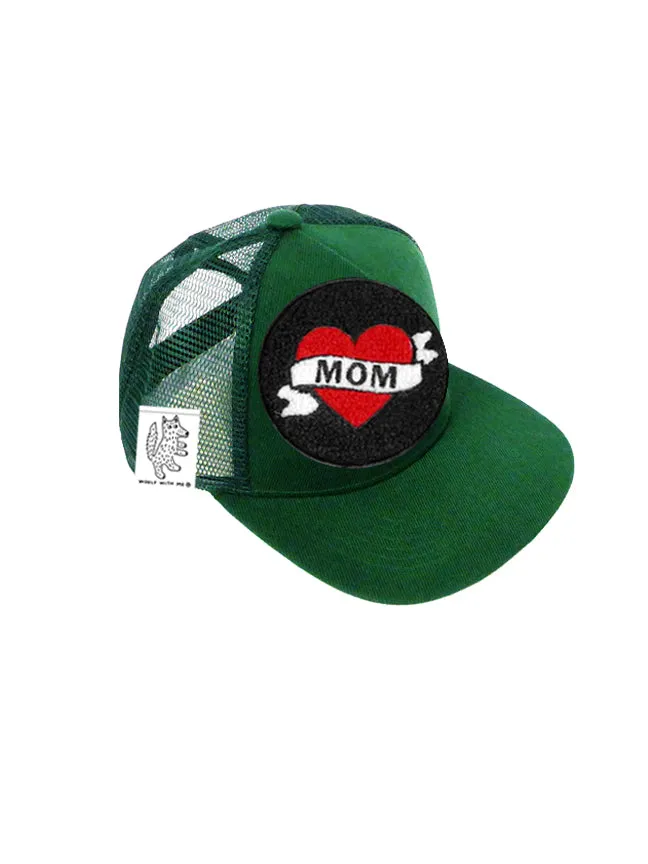 TODDLER Trucker Hat with Interchangeable Velcro Patch (Hunter Green)