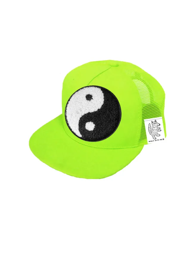 TODDLER Trucker Hat with Interchangeable Velcro Patch (Neon Green)