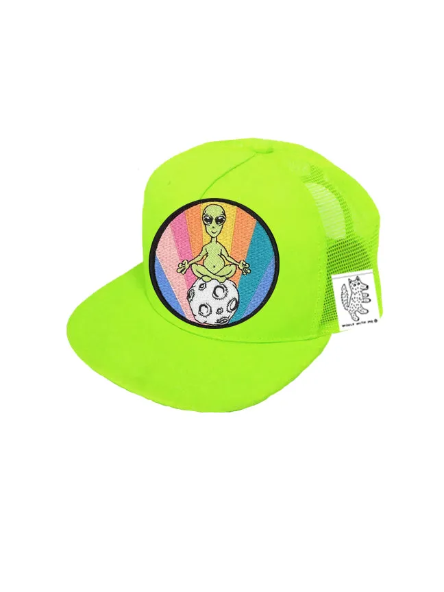 TODDLER Trucker Hat with Interchangeable Velcro Patch (Neon Green)