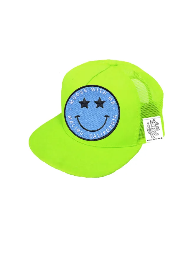 TODDLER Trucker Hat with Interchangeable Velcro Patch (Neon Green)