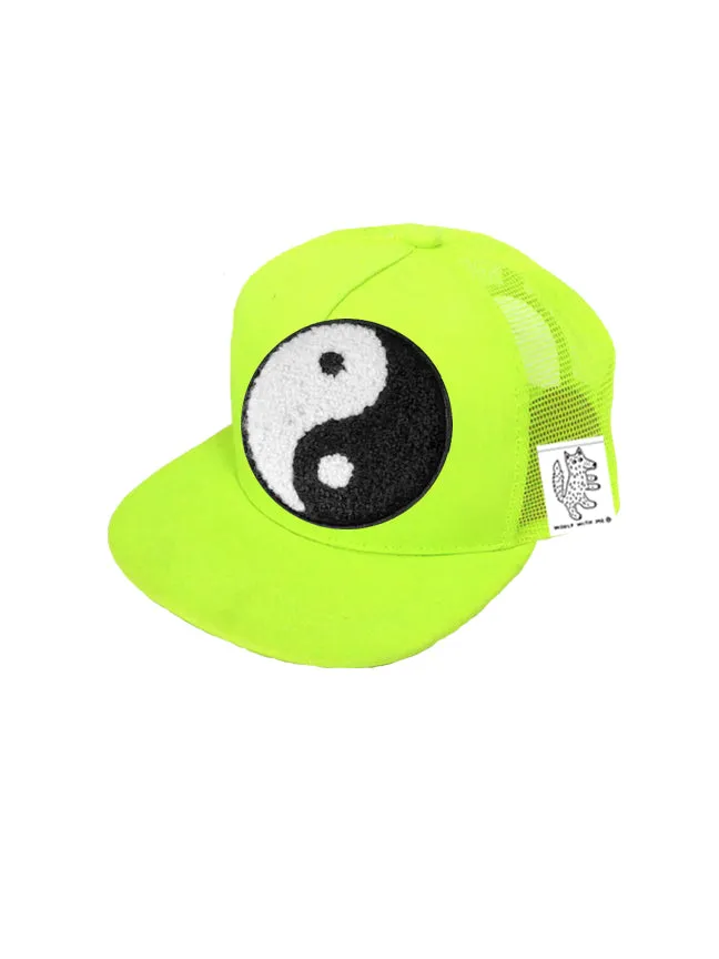 TODDLER Trucker Hat with Interchangeable Velcro Patch (Neon Yellow)