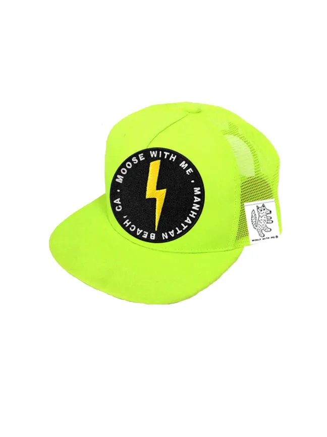 TODDLER Trucker Hat with Interchangeable Velcro Patch (Neon Yellow)