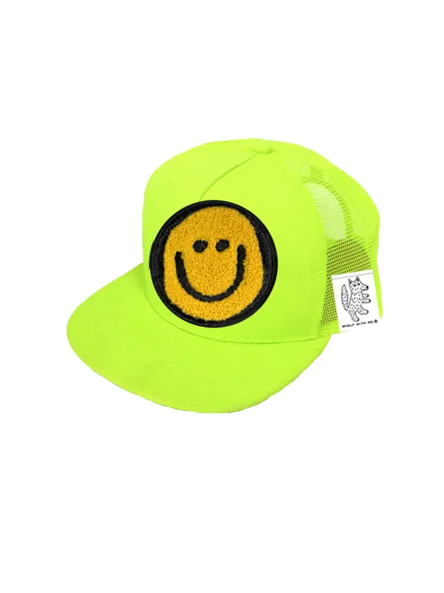 TODDLER Trucker Hat with Interchangeable Velcro Patch (Neon Yellow)