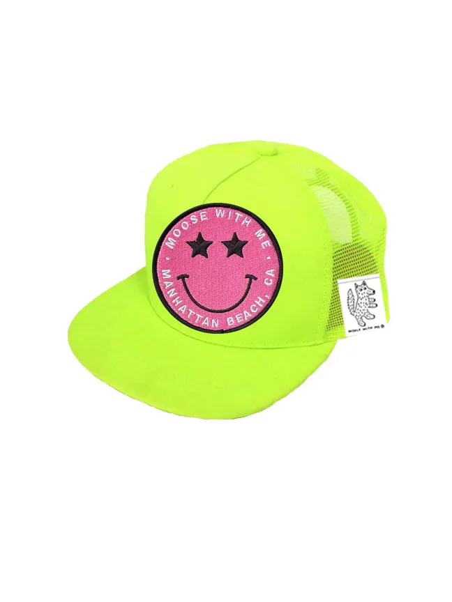 TODDLER Trucker Hat with Interchangeable Velcro Patch (Neon Yellow)