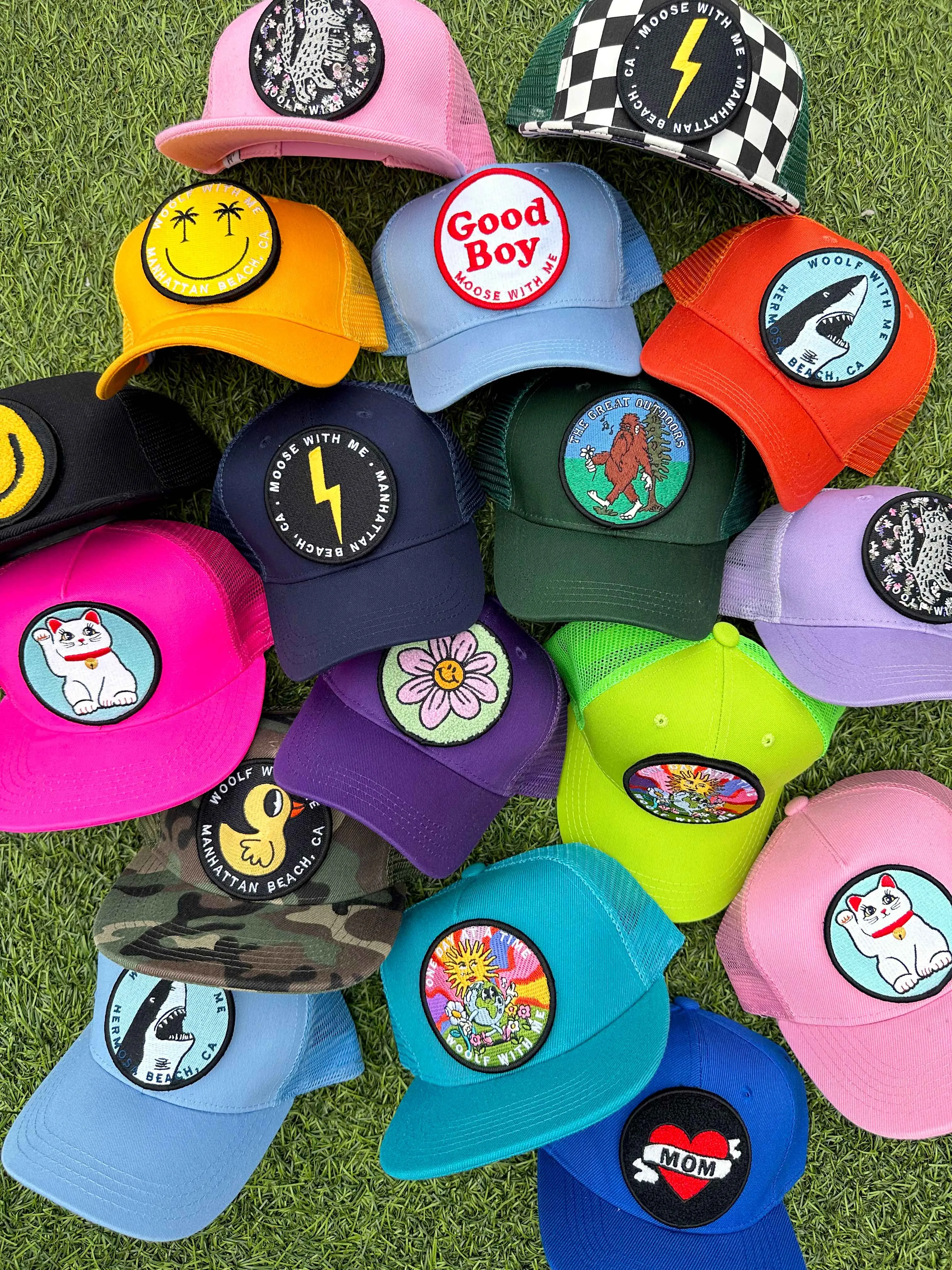 TODDLER Trucker Hat with Interchangeable Velcro Patch (Neon Yellow)