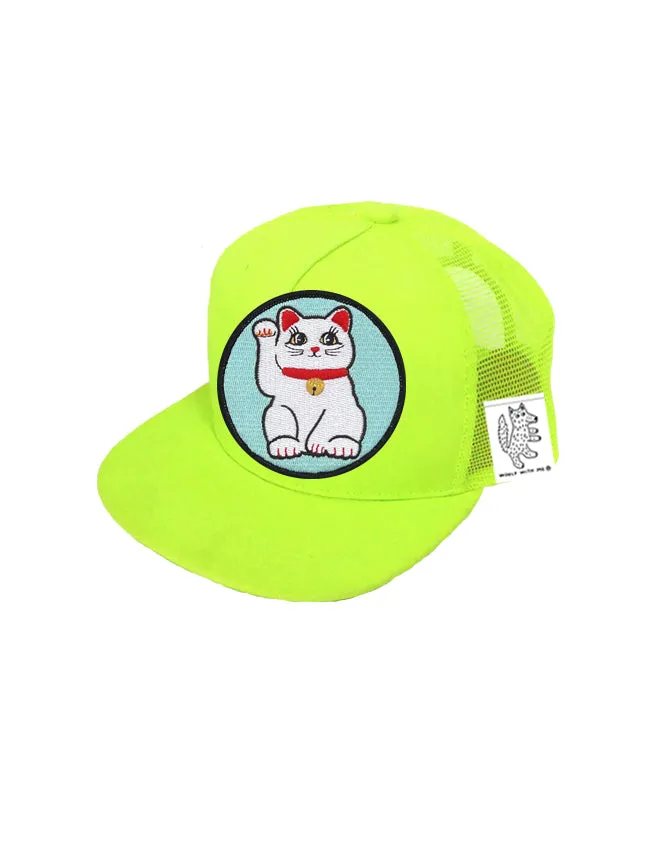 TODDLER Trucker Hat with Interchangeable Velcro Patch (Neon Yellow)