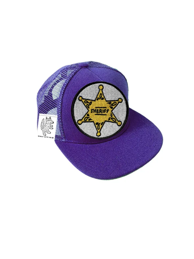 TODDLER Trucker Hat with Interchangeable Velcro Patch (Purple)