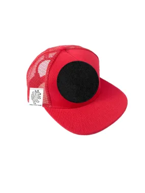 TODDLER Trucker Hat with Interchangeable Velcro Patch (Red)