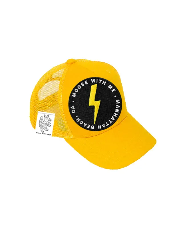 TODDLER Trucker Hat with Interchangeable Velcro Patch (Yellow)