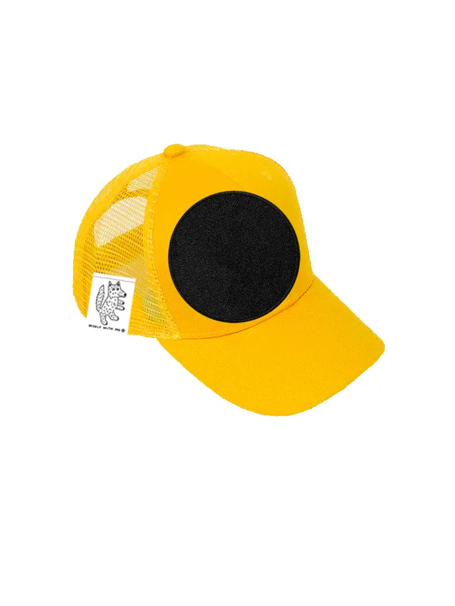 TODDLER Trucker Hat with Interchangeable Velcro Patch (Yellow)