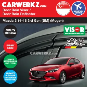 VISOR PRO Mazda 3 Sedan Hatchback 2014-2018 3rd Generation (BM) Door Window Visors (Mugen Style)