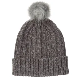 Women's Chenille Beanie with Pom