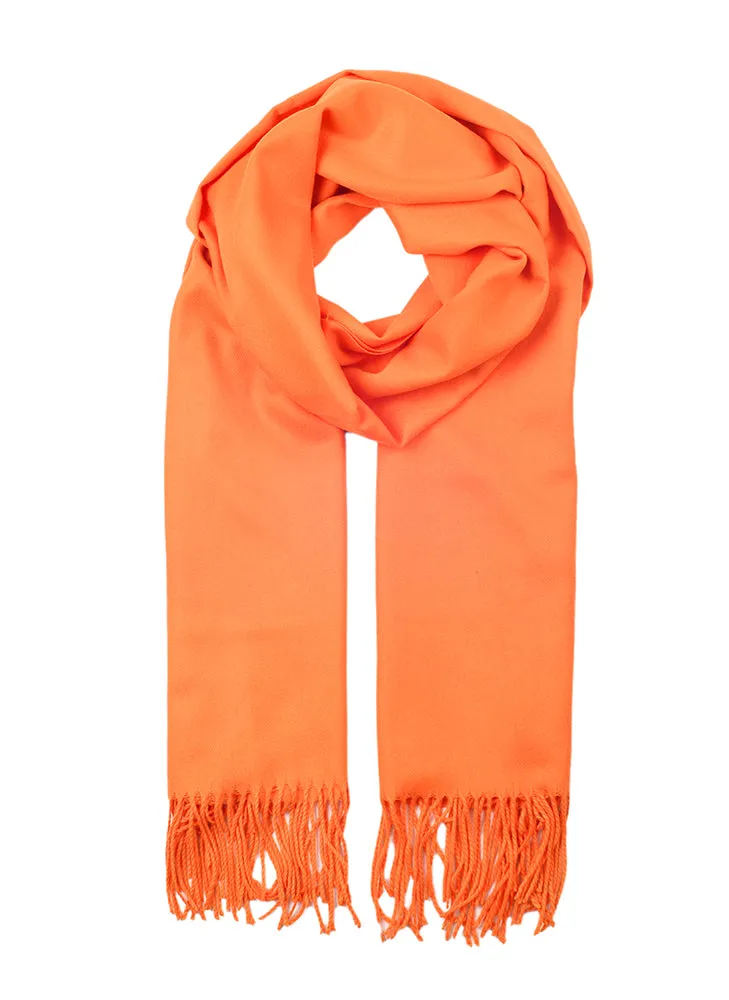 Women's Plain Pashmina Shawl with Tassels