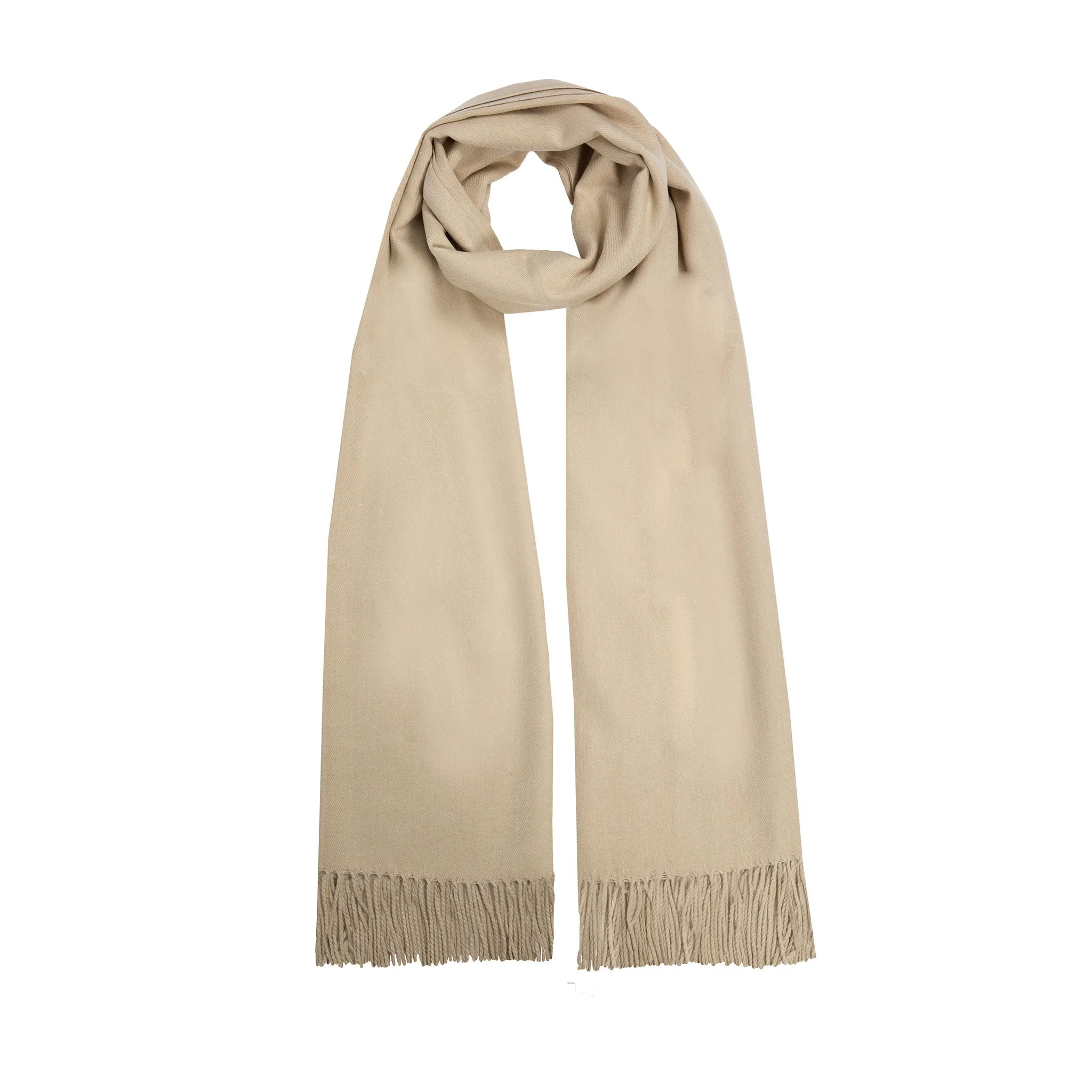 Women's Plain Pashmina Shawl with Tassels